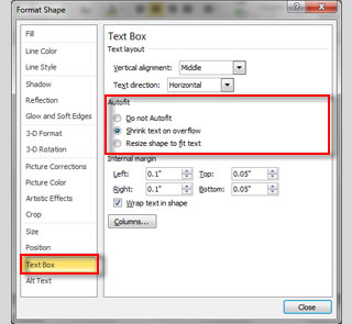 resize placeholder to fit text powerpoint