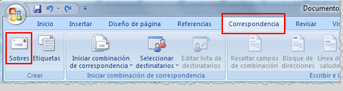 Resultado de imagen para pestañas de word correspondencia