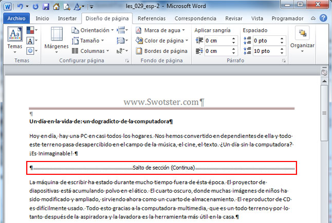 formato para cd en word
