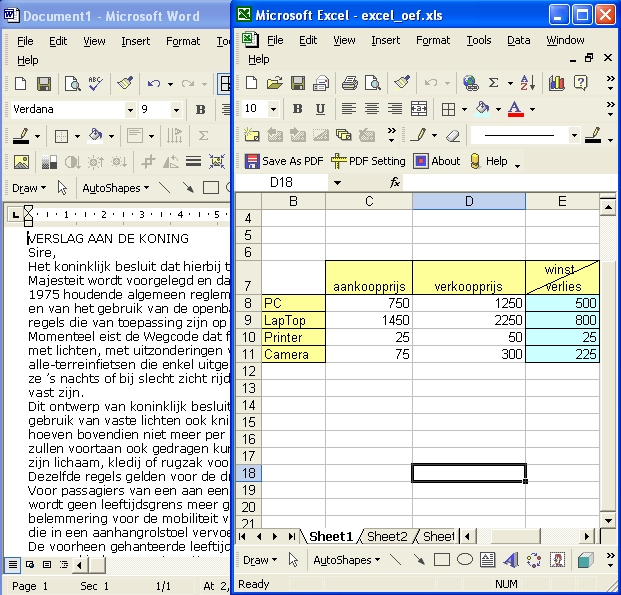 Les 19: Documenten uit Excel invoegen en koppelen - Swotster