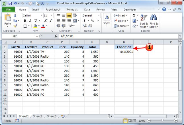Conditional Formatting Cell Reference