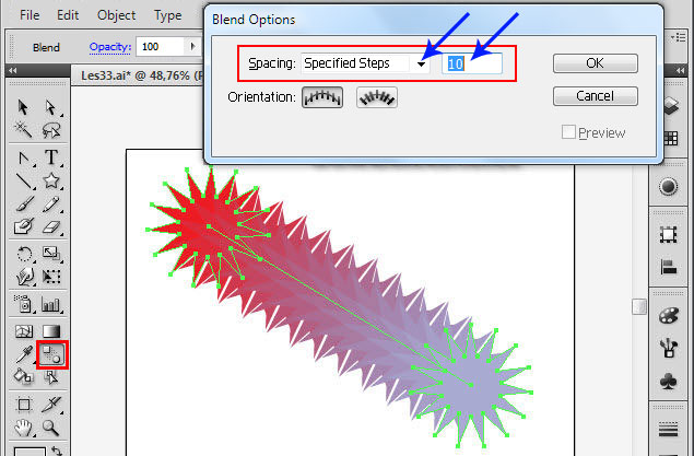 blending - How to use blend tool in Illustrator to blend