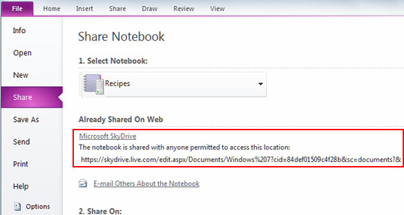 onenote sharing onenote sharing