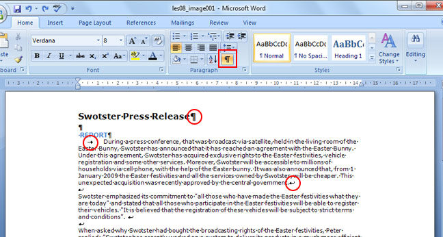 Lesson 8: Text Formatting (cont...) - Swotster