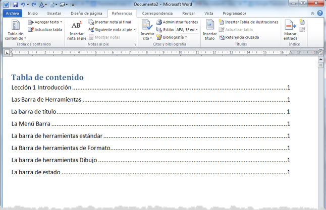 Lección 54 Tabla de contenidos (1) Swotster